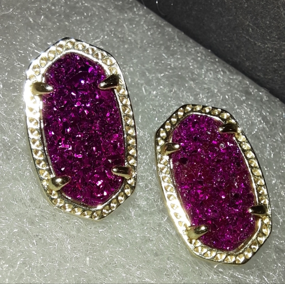 Kendra Scott Jewelry - Kendra Scott plum druzy stud earrings like new
